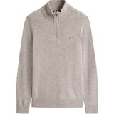 Tommy Hilfiger Trui met rits grijs (Maat: S) - Mélange - Halslijn: Opstaande kraag met rits,