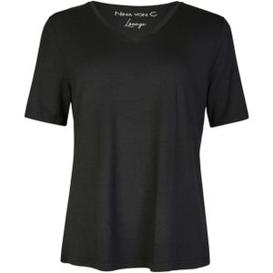 Nina von c Dames pyjamatop zwart (Maat: 46)