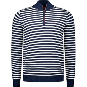 New Zealand Auckland Trui blauw (Maat: 2XL) - Streep - Halslijn: Opstaande kraag met rits,