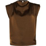 Bolina Island Dames top bruin (Maat: S) - Effen - Halslijn: Ronde hals,