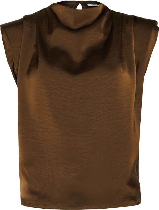 Bolina Island Dames top bruin (Maat: S) - Effen - Halslijn: Ronde hals,
