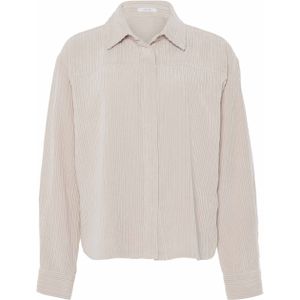 OPUS Dames blouse beige (Maat: 34) - Effen - Halslijn: Polokraag,