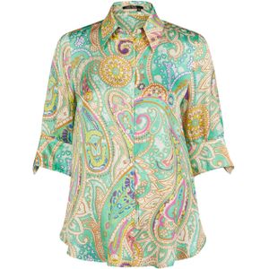 Marc Aurel Blouse groen (Maat: 40) - Halslijn: Kraag,