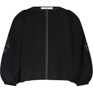 by-bar Dames blouse zwart (Maat: S) - Halslijn: Ronde hals,