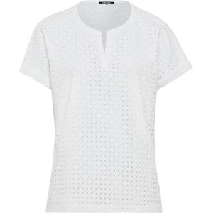 Olsen T-shirt wit (Maat: 46) - Broderie - Halslijn: V-hals,