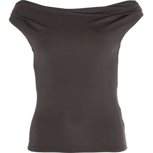 Modström Dames top bruin (Maat: XS) - Halslijn: Off shoulder,