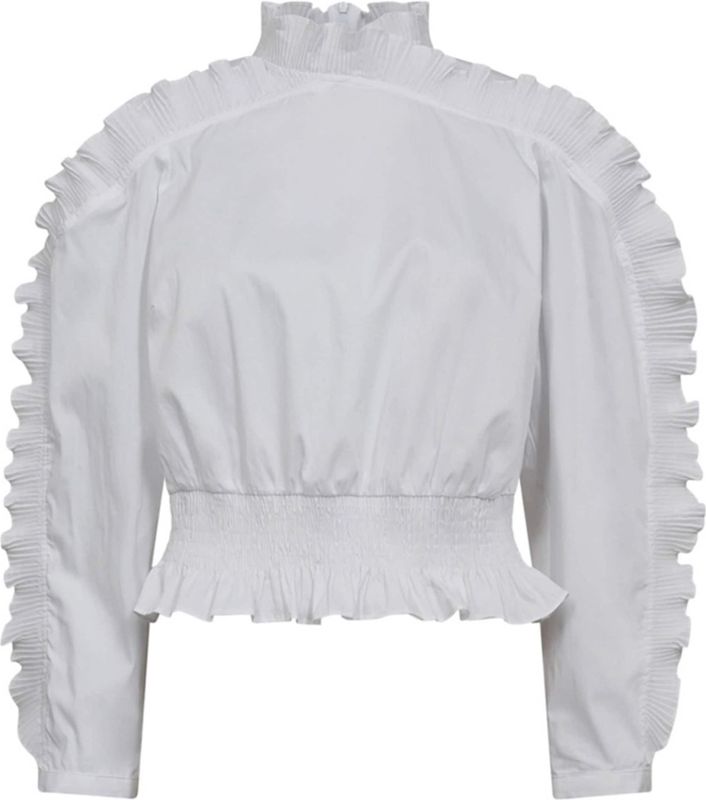 Co'Couture - Sanna CC Ruffle Smock Blouse - Wit - Dames
