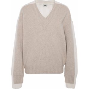 Drykorn Trui beige (Maat: M) - Effen - Halslijn: V-hals,