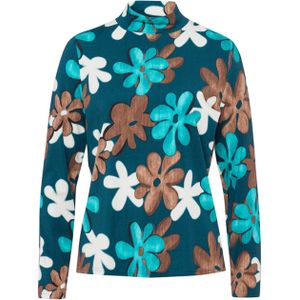 Frank Walder Dames longsleeve blauw (Maat: 40) - Halslijn: Opstaande kraag,