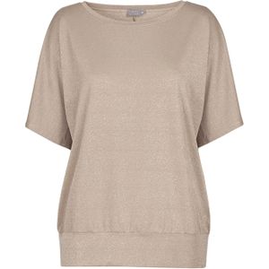 No man's land Dames t-shirt goud (Maat: XL) - Glitter - Halslijn: Ronde hals,