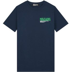 Malelions T-shirt blauw (Maat: XL) - Tekst - Halslijn: Ronde hals,