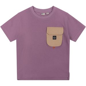 Daily7 T-shirt paars (Maat: 116) - Effen - Halslijn: Ronde hals,