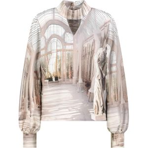 Monari Dames trui beige (Maat: 36) - Halslijn: Opstaande kraag,