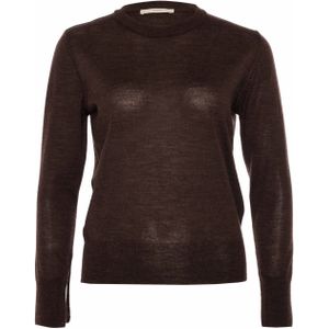 Sessun Dames trui bruin (Maat: M) - Effen - Halslijn: Ronde hals,