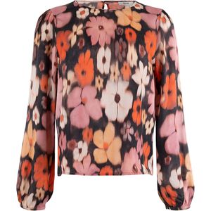 Anna Dames blouse roze (Maat: S) - Halslijn: Ronde hals,