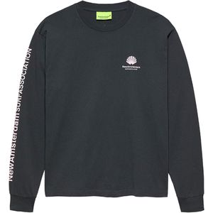 New Amsterdam Heren longsleeve grijs (Maat: S) - Fotoprint - Halslijn: Ronde hals,