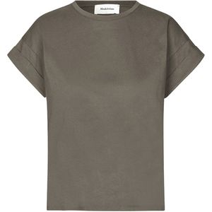 Modström T-shirt groen (Maat: S) - Effen - Halslijn: Ronde hals,