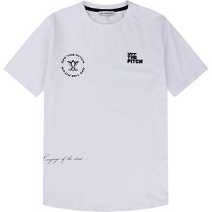 Off The Pitch T-shirt wit (Maat: XL) - Tekst - Halslijn: Ronde hals,