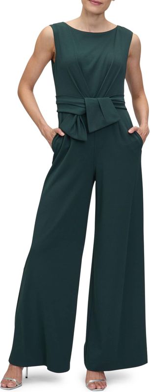 Vera Mont - Jumpsuit - Met Knoopdetail - Materiaalmix met Stretch - Brede Pijpen