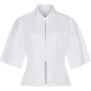 Won Hundred Blouse wit (Maat: 36) - Effen - Halslijn: Polokraag,