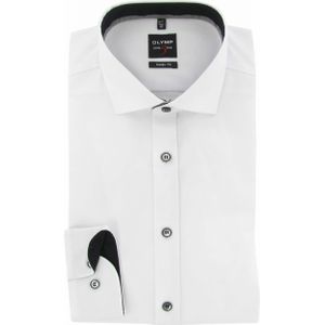 Olymp Level 5 Overhemd lange mouw wit (Maat: 43) - Effen