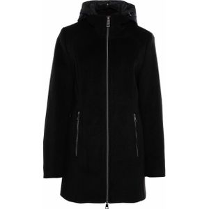 Barbara Lebek - Jas - Zwart - Wollen Jack met Kapuze