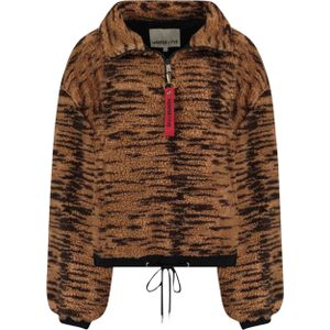 Harper & Yve Dames trui bruin (Maat: XS) - Halslijn: Opstaande kraag met rits,