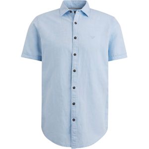 PME Legend Overhemd korte mouw blauw (Maat: L) - Effen
