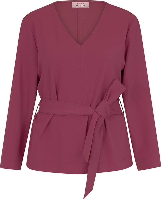 Studio Anneloes Dames blouse roze (Maat: XS) - Effen - Halslijn: V-hals,