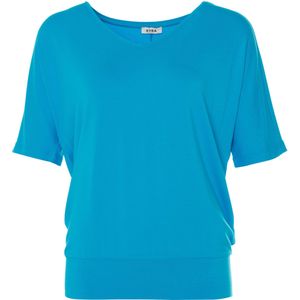 Kyra T-shirt blauw (Maat: M) - Effen - Halslijn: V-hals,