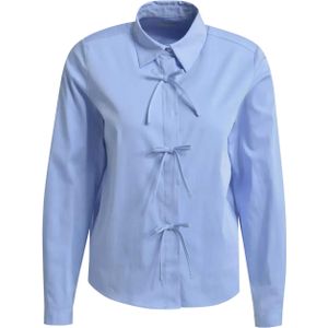 Milano Italy - Blouse - Blauw - Effen - Halslijn: Polokraag