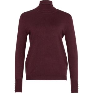 Private Label Company Dames coltrui bordeaux (Maat: XL) - Effen - Halslijn: Col,