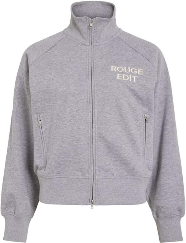 Rouge Edit Dames vest grijs (Maat: M) - Mélange - Halslijn: Opstaande kraag,