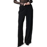 Only - Onlines Life Wide Glitter Pant JRS - Broeken - Zwart - Wijde Pijp - Glitterfinish