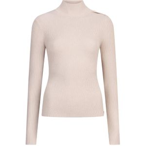 Josh V - Loua Top - Light Ecru - Fijngebreide Top - Lange Mouwen