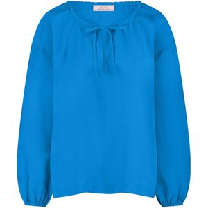 Studio Anneloes Blouse blauw (Maat: XS) - Effen - Halslijn: Ronde hals,