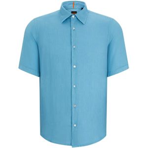 Boss Orange Overhemd korte mouw blauw (Maat: 2XL) - Effen