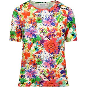 Bicalla T-shirt multicolor (Maat: S) - Bloemen - Halslijn: Ronde hals,