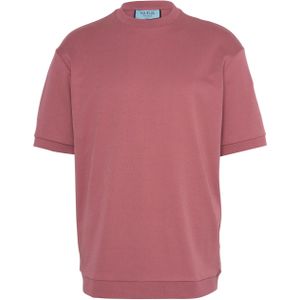 Club 24 T-shirt roze (Maat: XL) - Effen - Halslijn: Opstaande kraag,