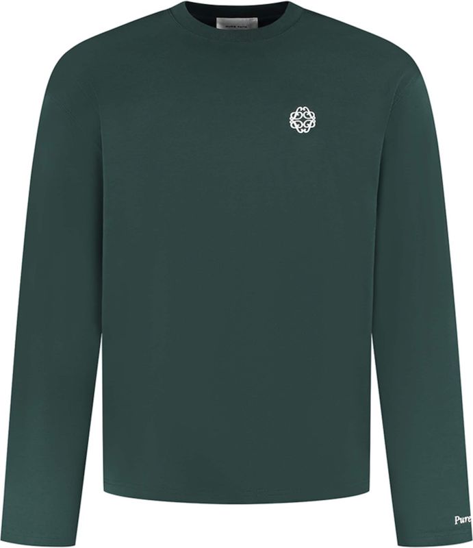 Pure Path Heren trui groen (Maat: XS) - Logo - Halslijn: Ronde hals,