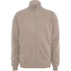 Fynch-Hatton Heren vest beige (Maat: S) - Mélange - Halslijn: Opstaande kraag,