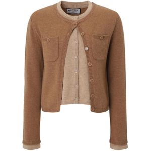 Berenice Vest beige (Maat: L) - Halslijn: Ronde hals,