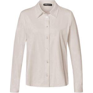 Frank Walder Blouse beige (Maat: 38) - Effen - Halslijn: Polokraag,