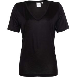 Lune Active T-shirt zwart (Maat: M) - Effen - Halslijn: V-hals,