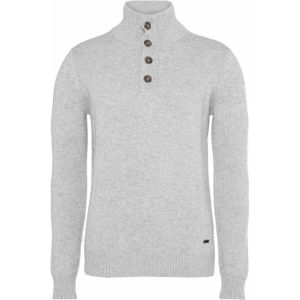 Seven Dials Heren trui grijs (Maat: S) - Mélange - Halslijn: Opstaande kraag,