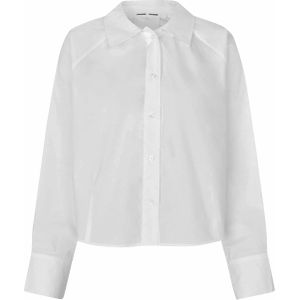 Samsøe Samsøe Blouse wit (Maat: XL) - Effen - Halslijn: Polokraag,
