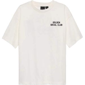 NIK & NIK Jongens t-shirt ecru (Maat: 128) - Tekst - Halslijn: Ronde hals,