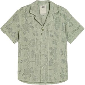 OAS Overhemd korte mouw groen (Maat: L) - Effen