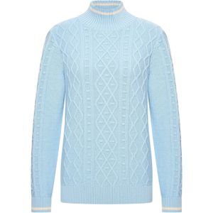 HV Society Dames trui blauw (Maat: 36) - Effen - Halslijn: Opstaande kraag,