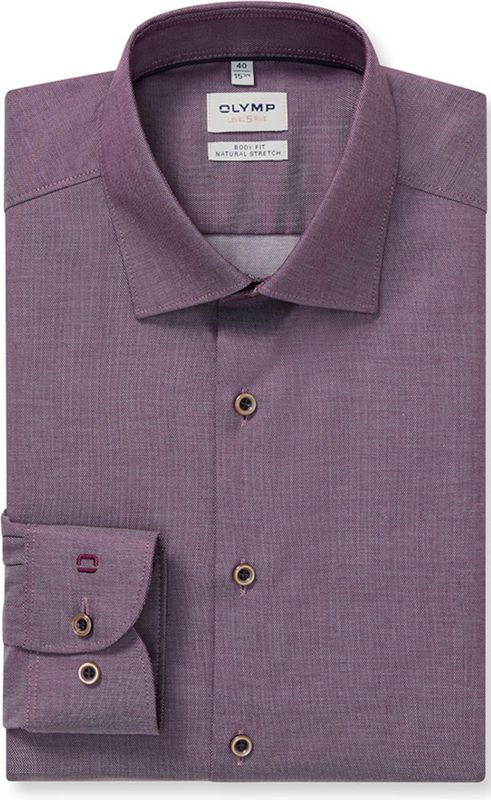 Olymp Level 5 Heren overhemd lange mouw paars (Maat: 40)